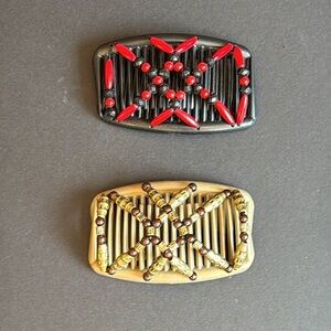 HairMagic (4) Hair Clips Set - Red- Gold- Silver - Gold (4) total in set new